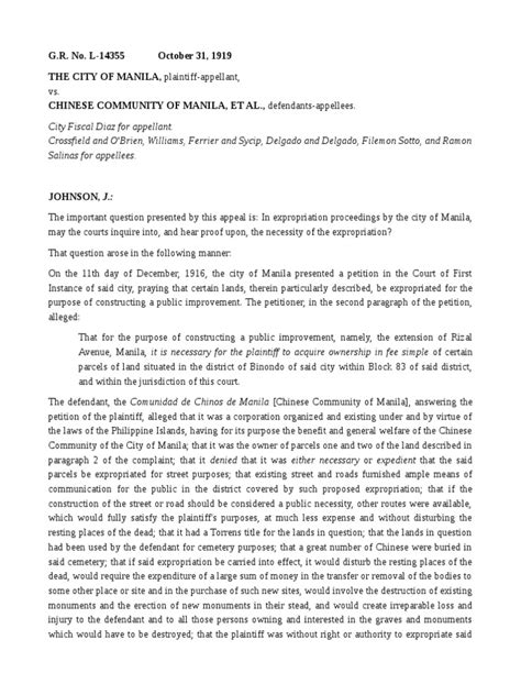 city of manila vs chinese community|G.R. No. 14355 October 31, 1919 .